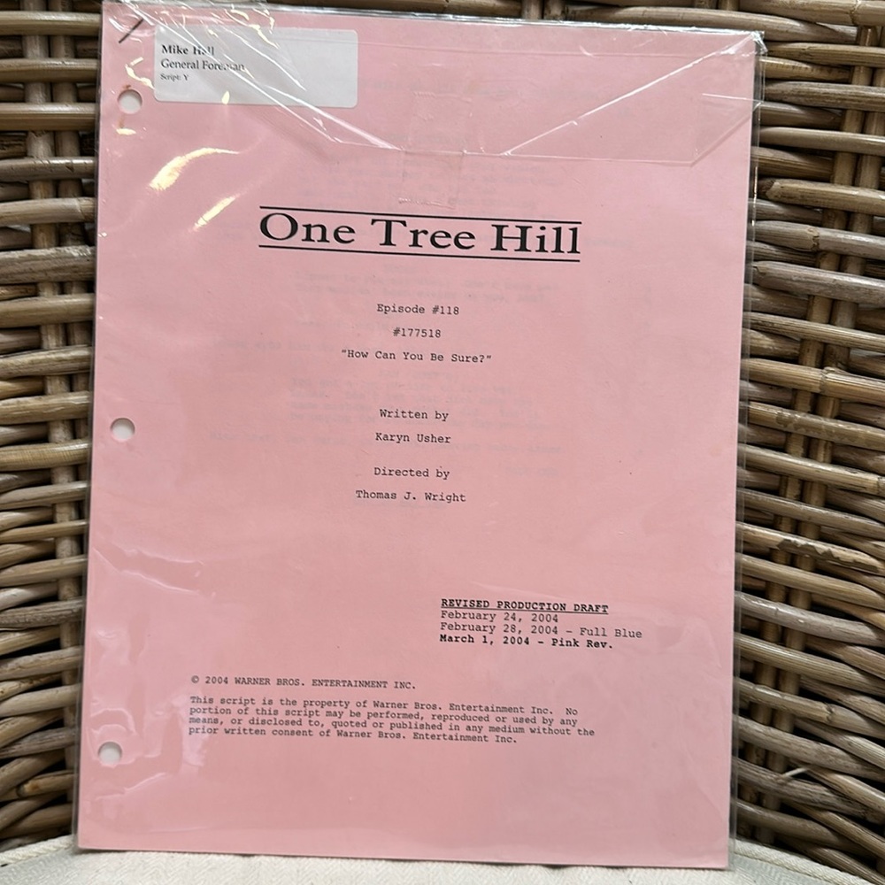 One Tree Hill Original Script